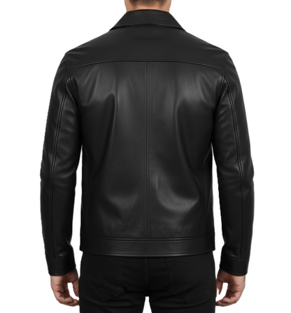 Men's Black Harrington Genuine Leather Jacket