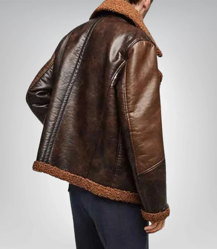 Classic Dean Ambrose shearling leather jacket – wrestling fan outfit